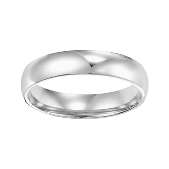 Mayors Platinum 4mm Low Dome Court Wedding Band