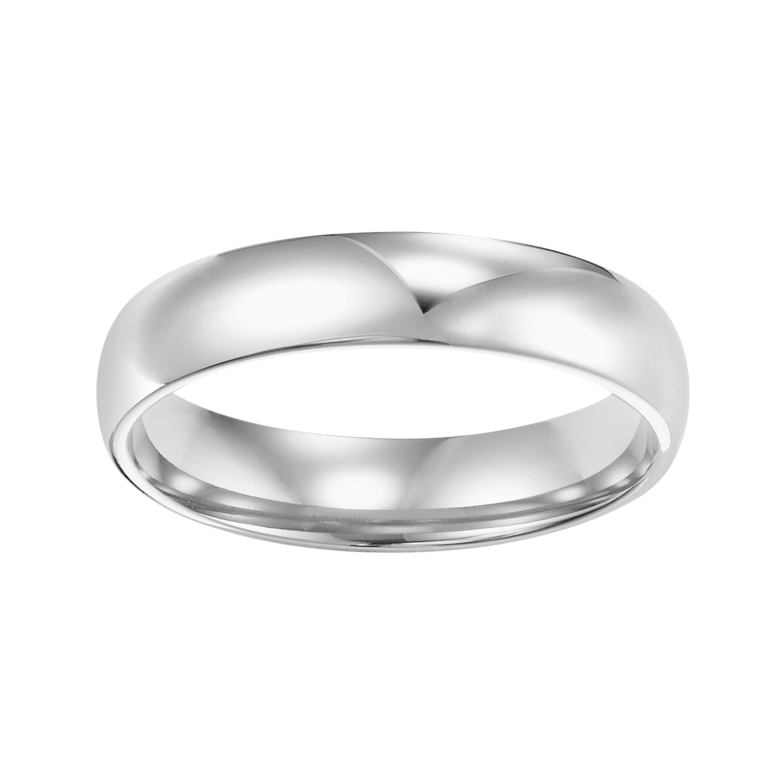 Mayors Platinum 4mm Low Dome Court Wedding Band - Ring Size 8