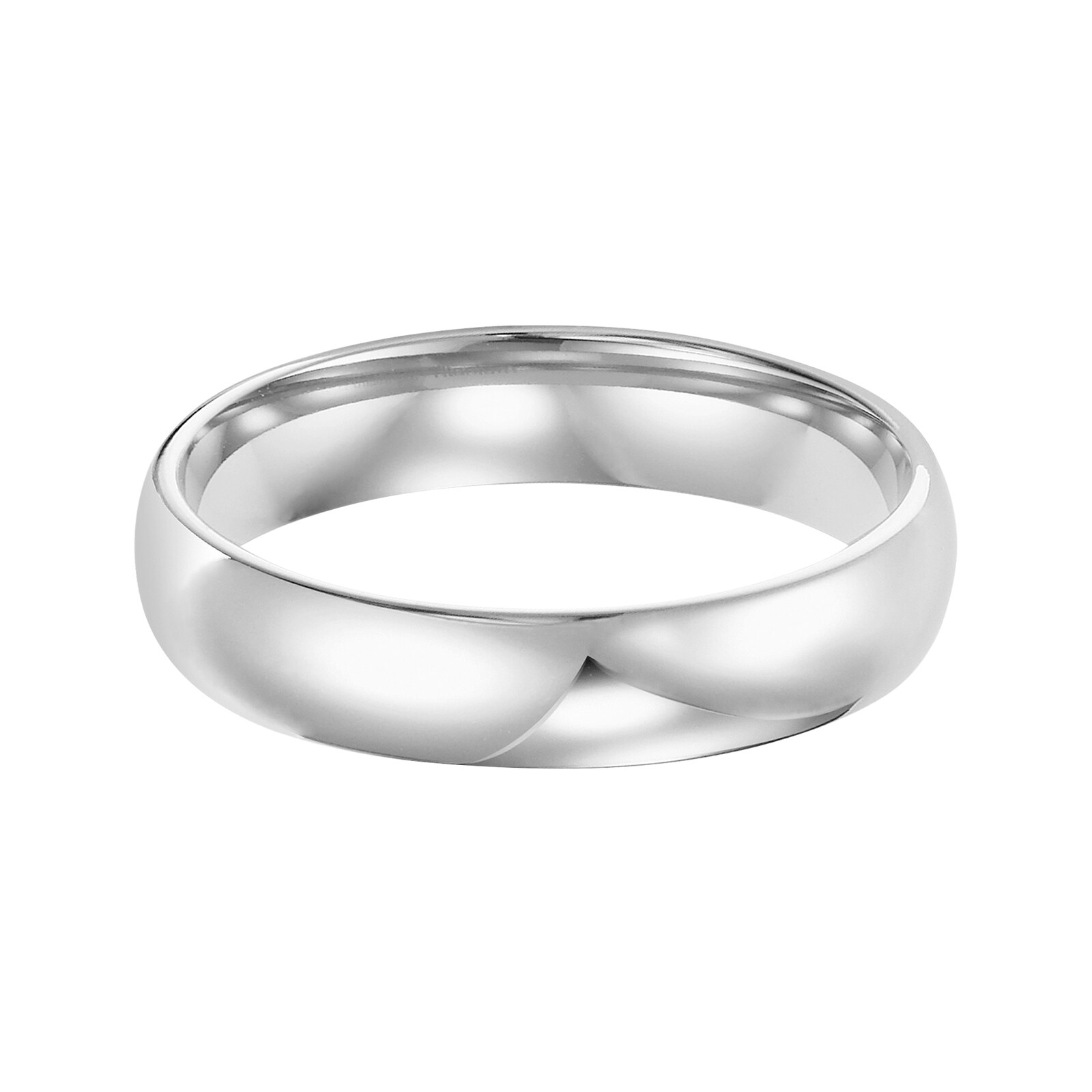 Mayors Platinum 4mm Low Dome Court Wedding Band - Ring Size 8