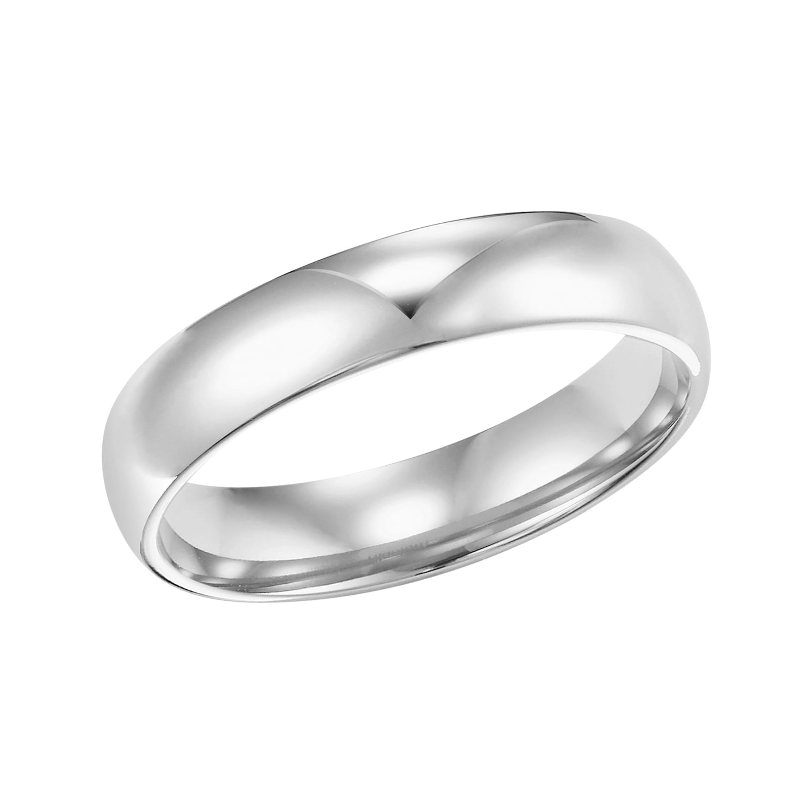 Mayors Platinum 4mm Low Dome Court Wedding Band - Ring Size 8