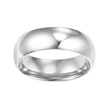 Mayors Platinum 6mm Low Dome Court Wedding Band - Ring Size 10.5