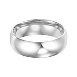 Mayors Platinum 6mm Low Dome Court Wedding Band - Ring Size 10.5