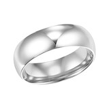 Mayors Platinum 6mm Low Dome Court Wedding Band - Ring Size 10.5