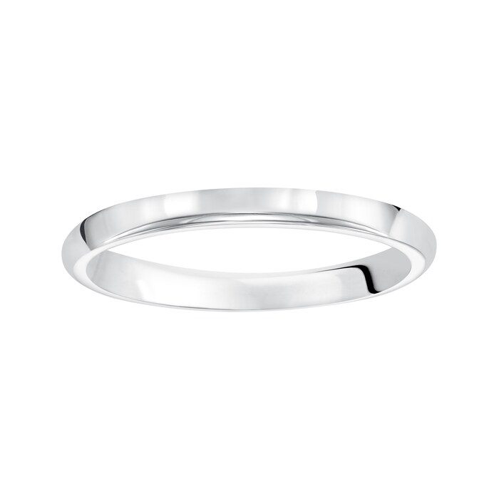 Mayors Platinum 2.5mm High Dome Court Wedding Band - Ring Size 8