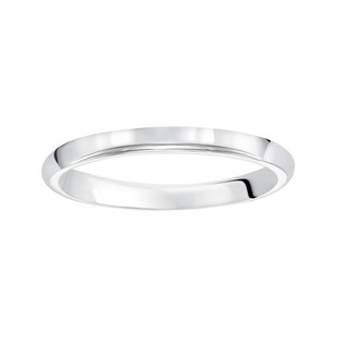 Mayors Platinum 2.5mm High Dome Court Wedding Band