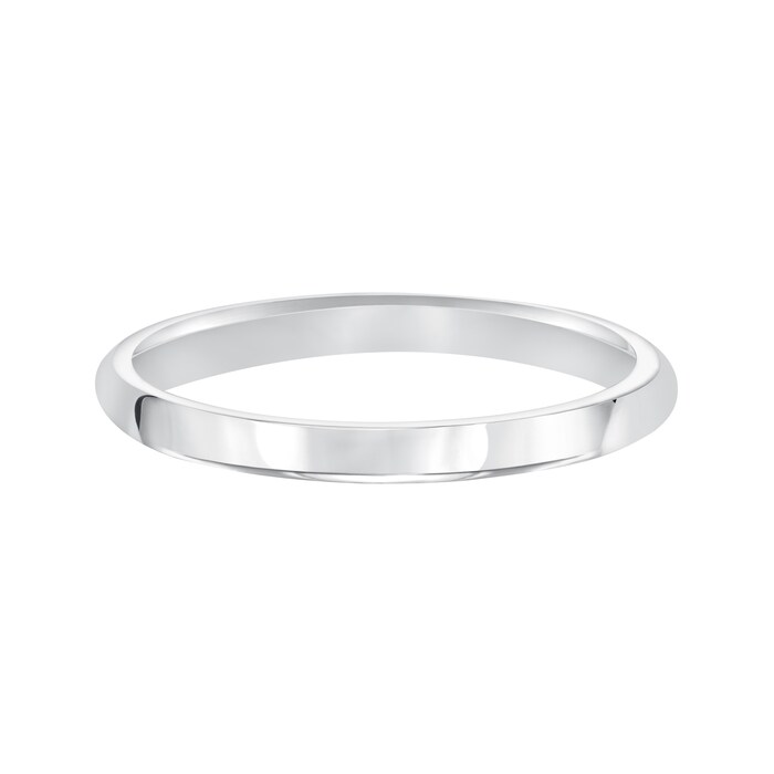Mayors Platinum 2.5mm High Dome Court Wedding Band - Ring Size 8