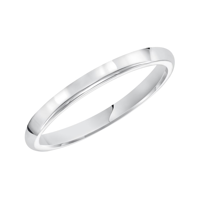 Mayors Platinum 2.5mm High Dome Court Wedding Band - Ring Size 8