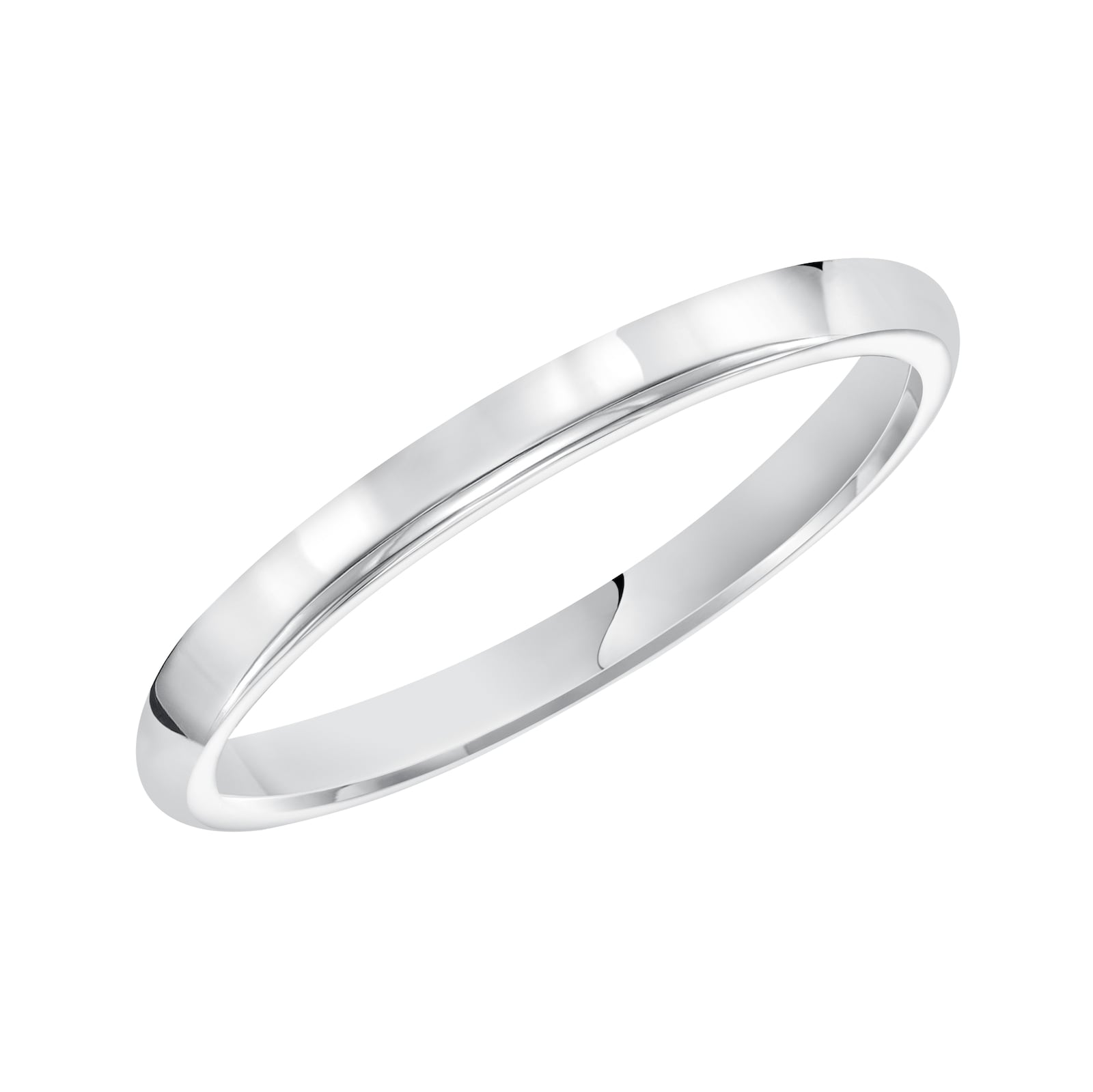 Mayors Platinum 2.5mm High Dome Court Wedding Band - Ring Size 6.5