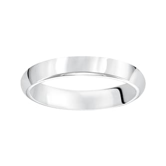 Mayors Platinum 4mm High Dome Court Wedding Band