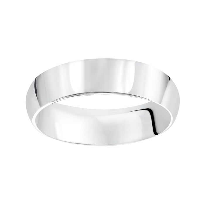 Mayors Platinum 6mm High Dome Court Wedding Band - Ring Size 9.5