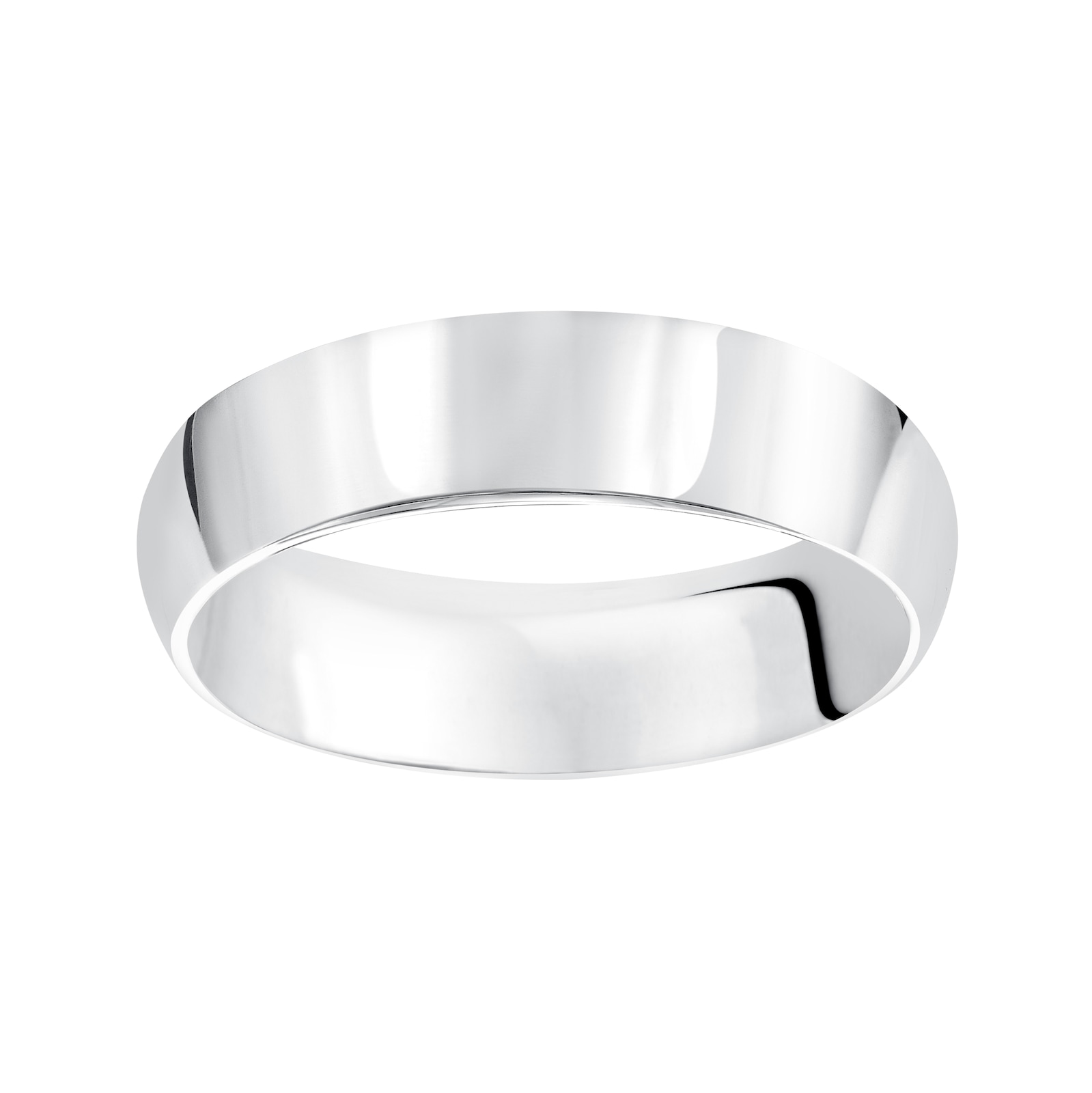 Mayors Platinum 6mm High Dome Court Wedding Band - Ring Size 10.5