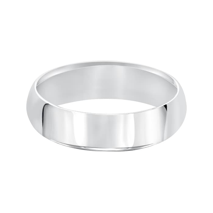 Mayors Platinum 6mm High Dome Court Wedding Band - Ring Size 9.5