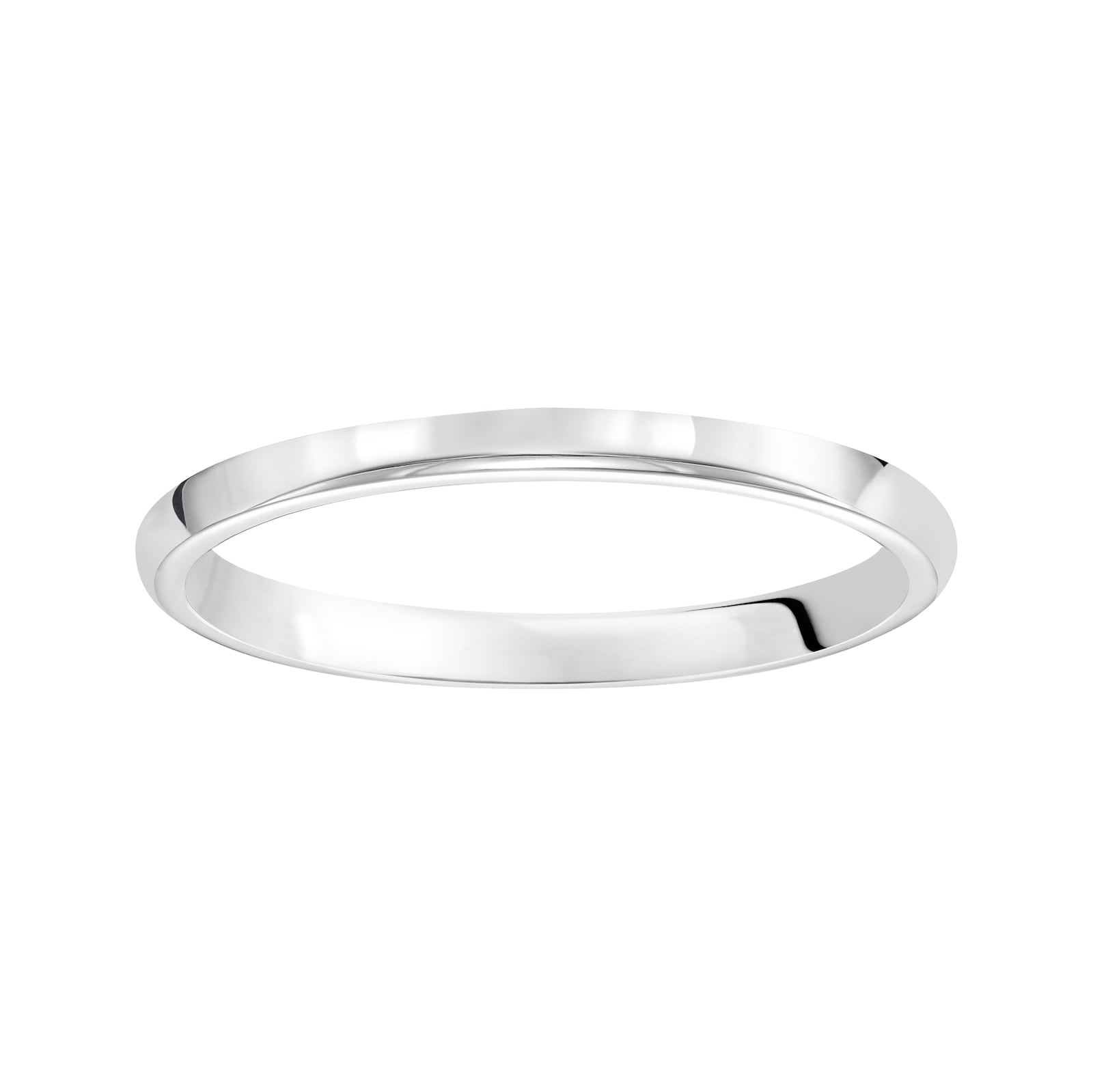 Mayors Platinum 2mm High Dome D Shape Wedding Band - Ring Size 4.5