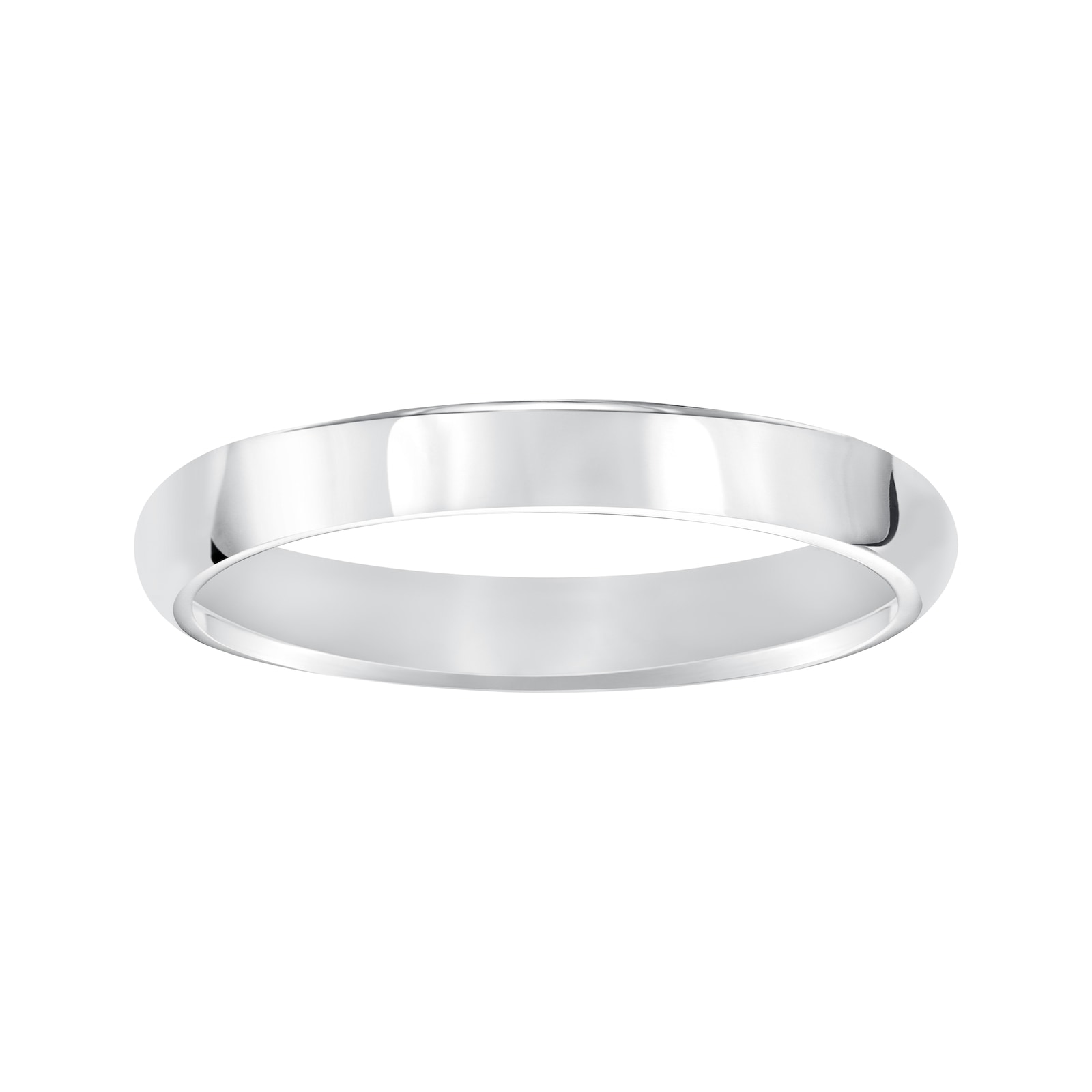 Mayors Platinum 3mm High Dome D Shape Wedding Band - Ring Size 4.5