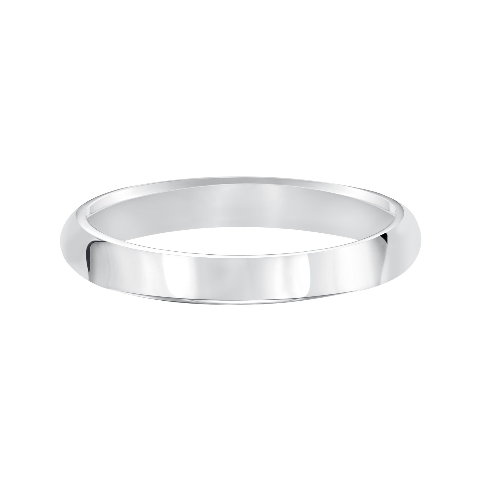 Mayors Platinum 3mm High Dome D Shape Wedding Band - Ring Size 4.5