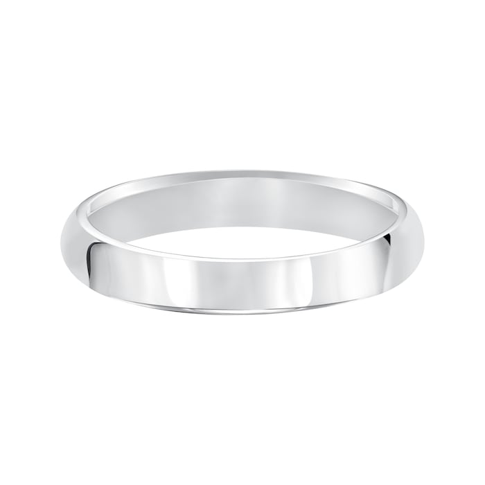 Mayors Platinum 4mm High Dome D Shape Wedding Band - Ring Size 11.5