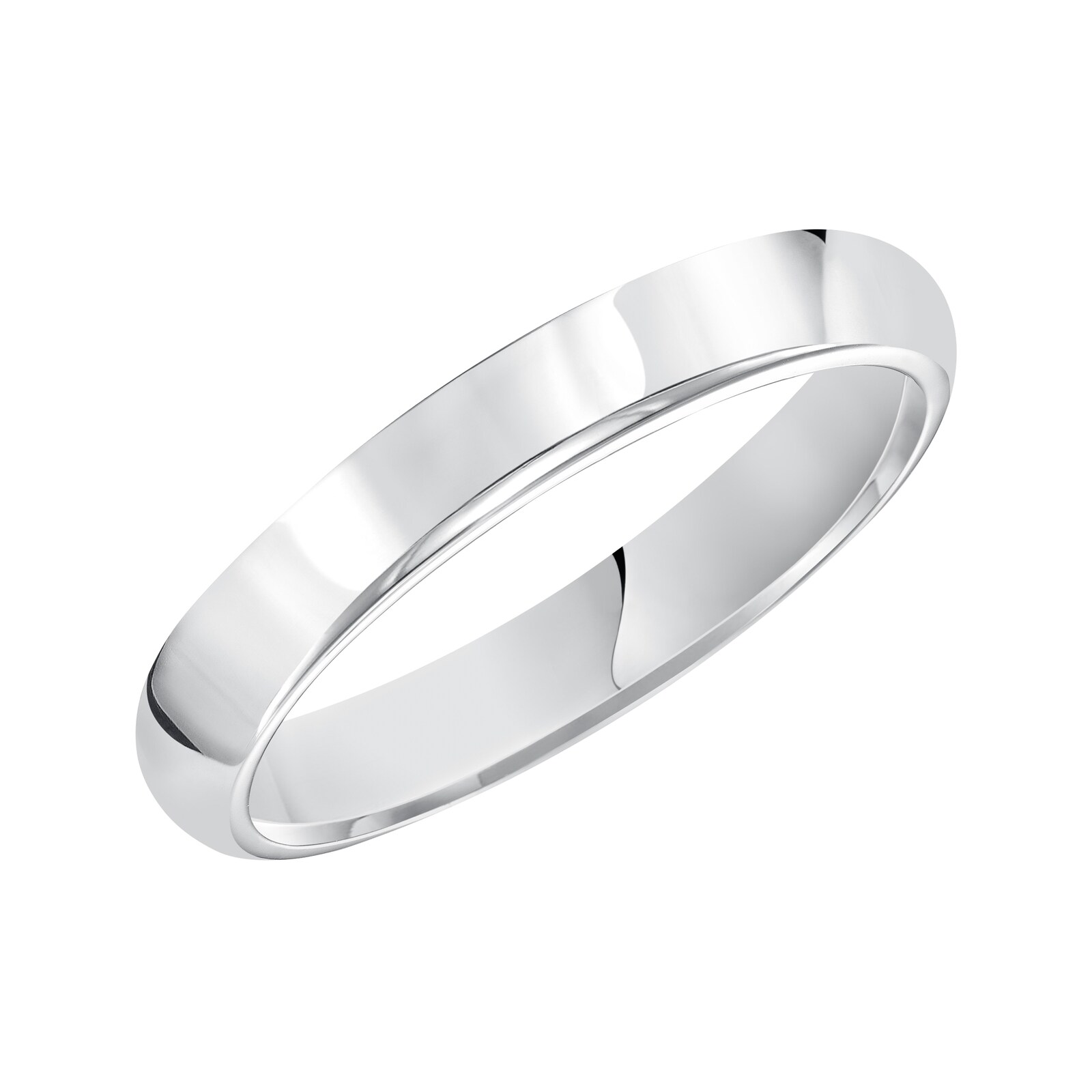 Mayors Platinum 4mm High Dome D Shape Wedding Band - Ring Size 9
