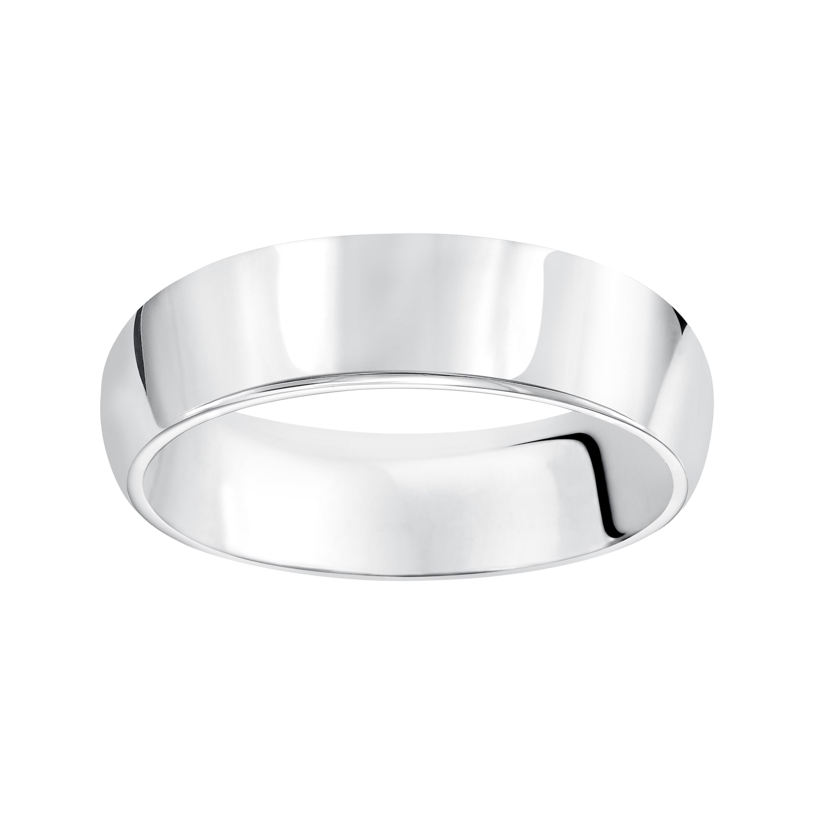 Mayors Platinum 6mm High Dome D Shape Wedding Band - Ring Size 8.5