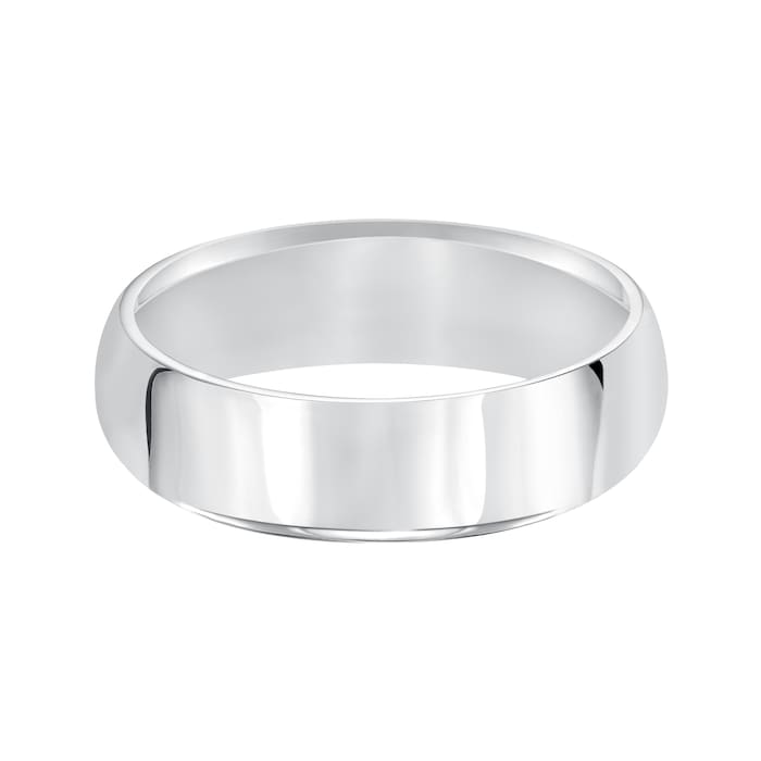 Mayors Platinum 6mm High Dome D Shape Wedding Band - Ring Size 11.5