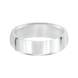 Mayors Platinum 6mm High Dome D Shape Wedding Band - Ring Size 11.5