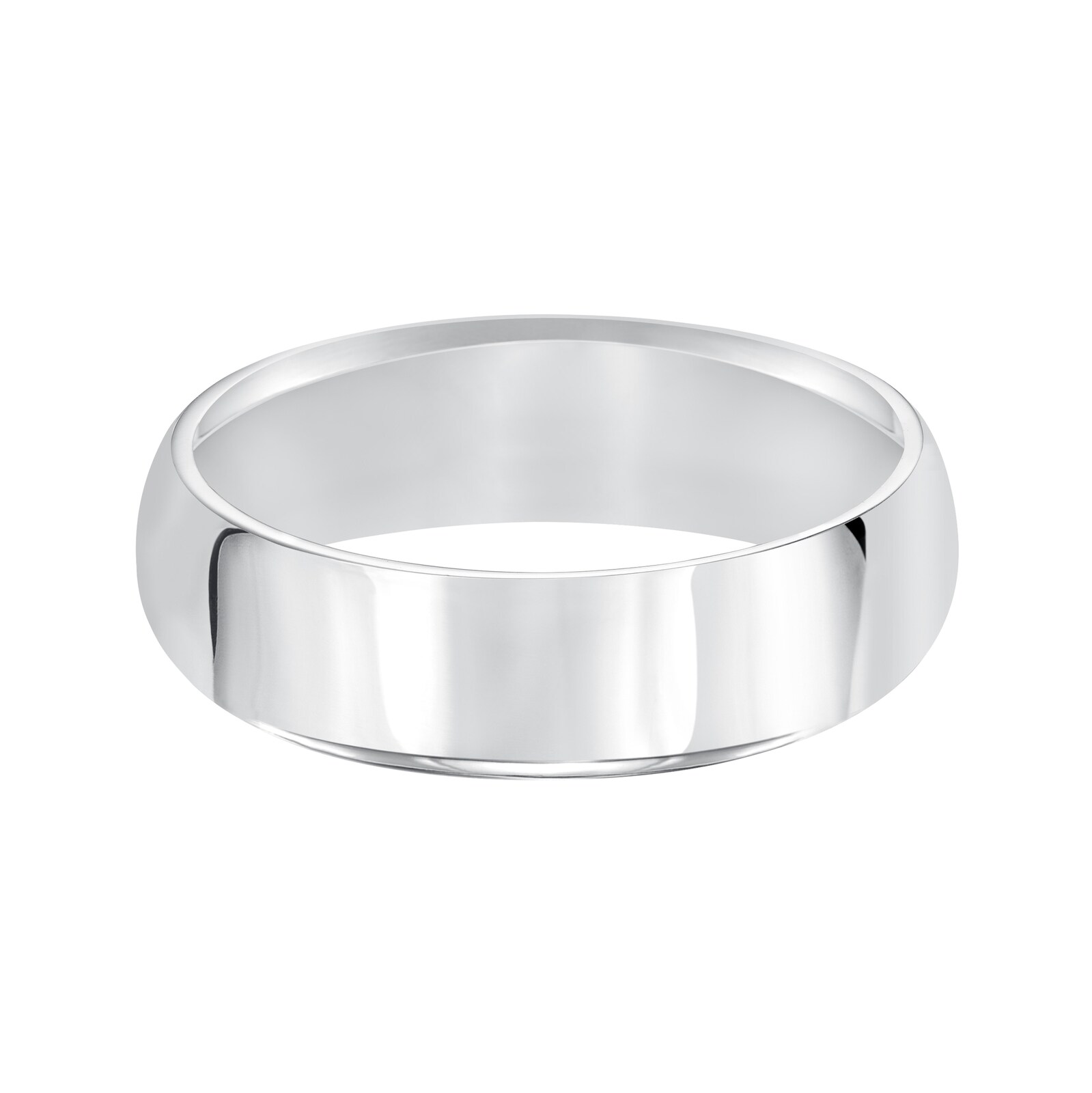 Mayors Platinum 6mm High Dome D Shape Wedding Band - Ring Size 8.5
