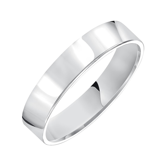Mayors Platinum 5mm Flat Court Wedding Band - Ring Size 11