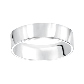 Mayors Platinum 6mm Flat Court Wedding Band
