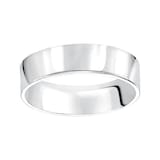 Mayors Platinum 6mm Flat Court Wedding Band - Ring Size 11.5