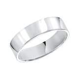 Mayors Platinum 6mm Flat Court Wedding Band - Ring Size 11.5