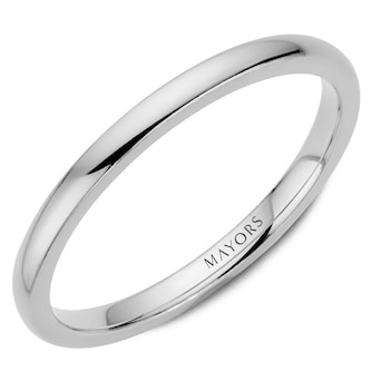 MAYORS Platinum 2mm Plain Band Size 6 MAYORS Platinum 2mm Plain Band Size 6