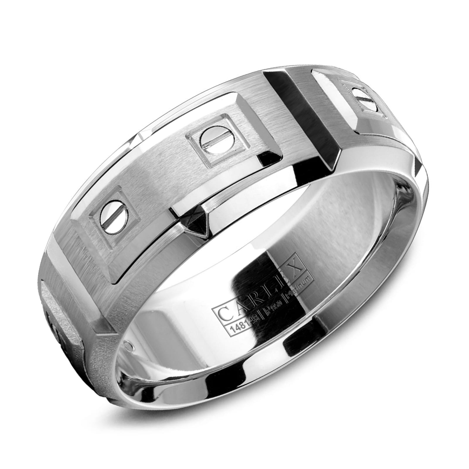 Carlex Carlex Platinum 8mm Gents Band Carlex Carlex Platinum 8mm Gents Band