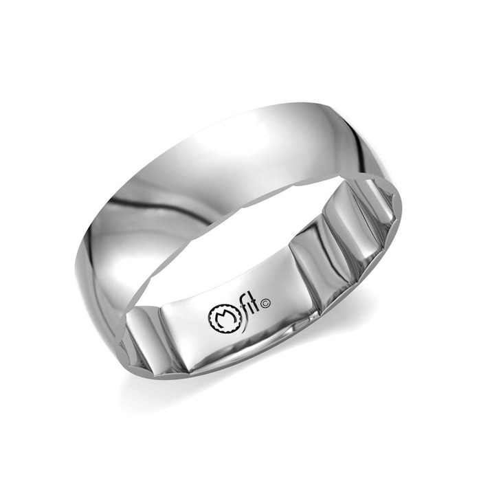 Platinum Mens 6mm Mens Plain Wedding Band - Ring Size 10