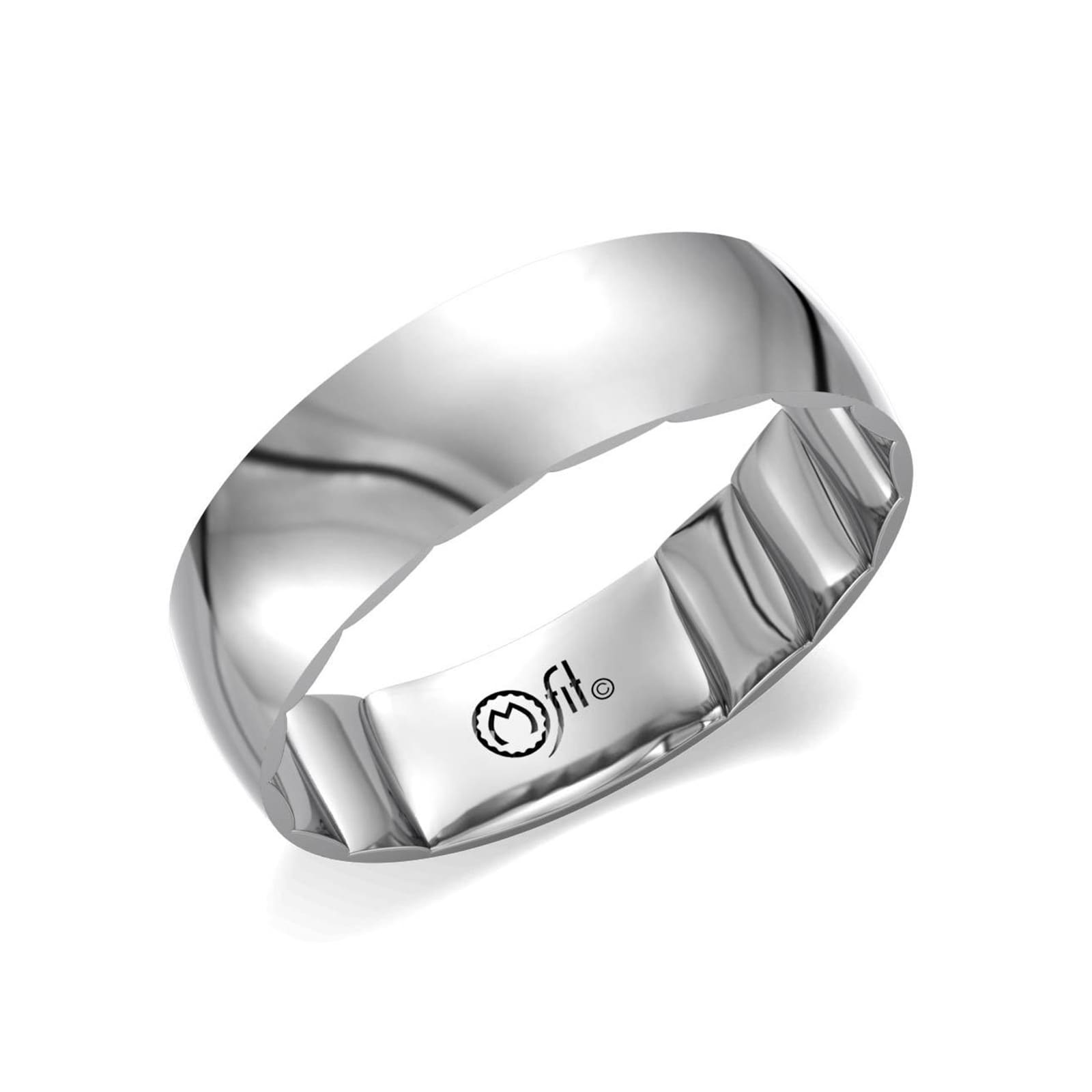 Platinum Mens 6mm Mens Plain Wedding Band - Ring Size 10