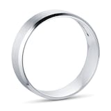 Goldsmiths Platinum 6mm Mens Edged Fancy Wedding Ring