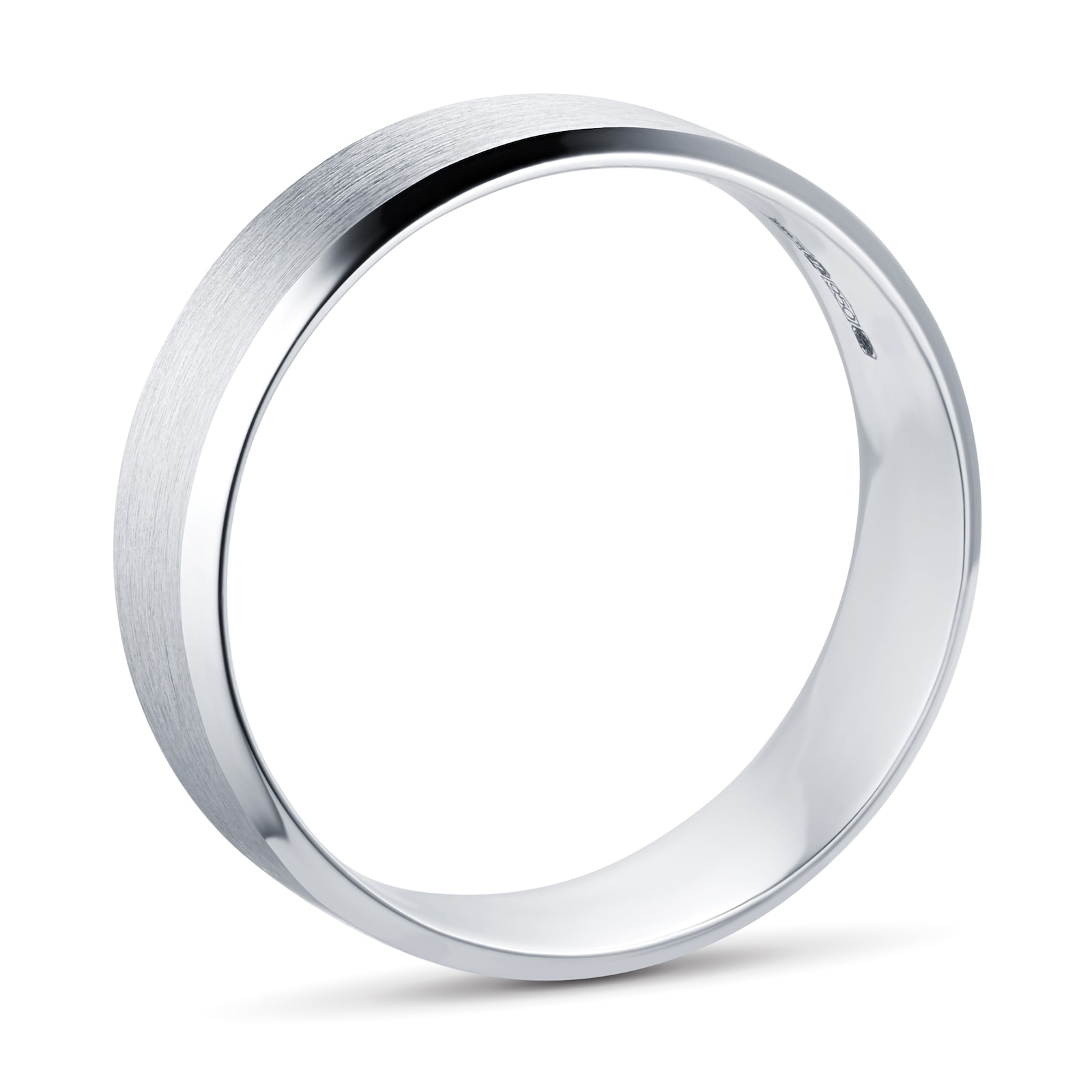 Goldsmiths Platinum Mens Edged Fancy Wedding Ring PLFC584-6 P2FY20