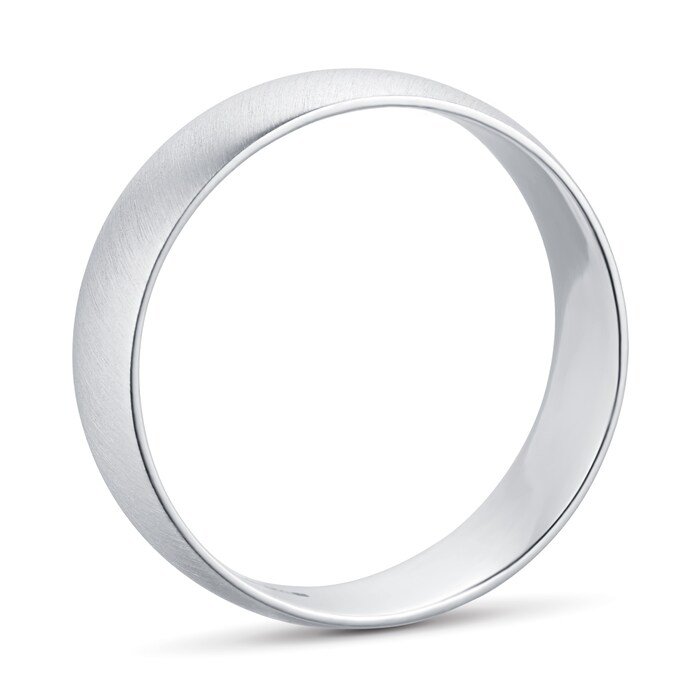 Goldsmiths Platinum Mens Matte Fancy Wedding Ring