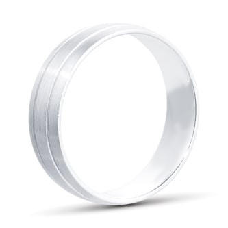 Goldsmiths Platinum Mens 2 Groove Fancy Wedding Ring Goldsmiths Platinum Mens 2 Groove Fancy Wedding Ring