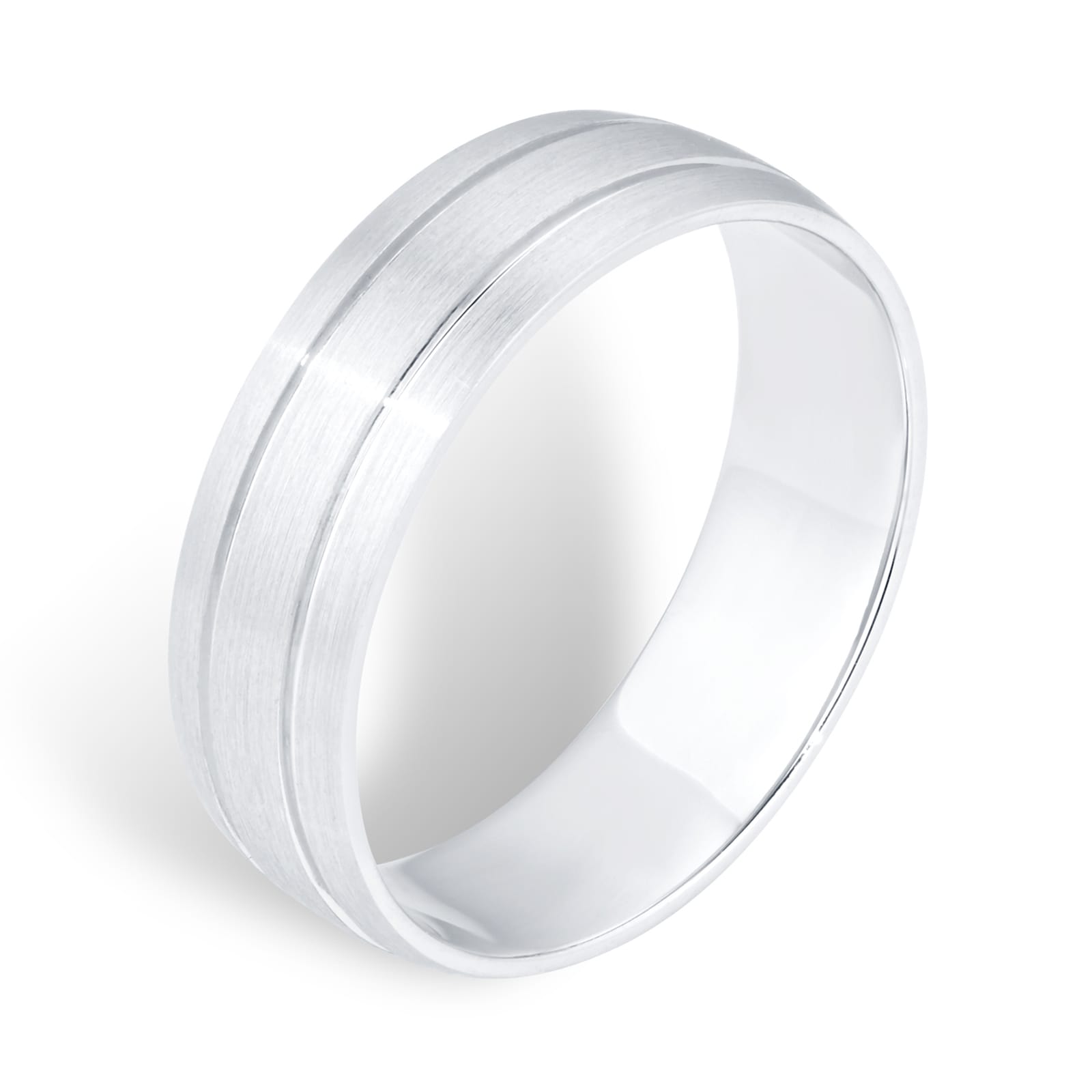 Goldsmiths Platinum Mens 2 Groove Fancy Wedding Ring Goldsmiths Platinum Mens 2 Groove Fancy Wedding Ring
