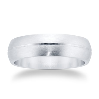 Goldsmiths Platinum 5mm D Shape Fancy Wedding Band Goldsmiths Platinum 5mm D Shape Fancy Wedding Band