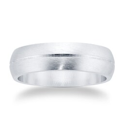 08560008 - Platinum 5mm D Shape Fancy Wedding Band