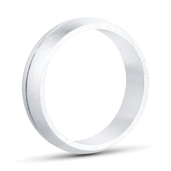 Goldsmiths Platinum 5mm D Shape Fancy Wedding Band Goldsmiths Platinum 5mm D Shape Fancy Wedding Band