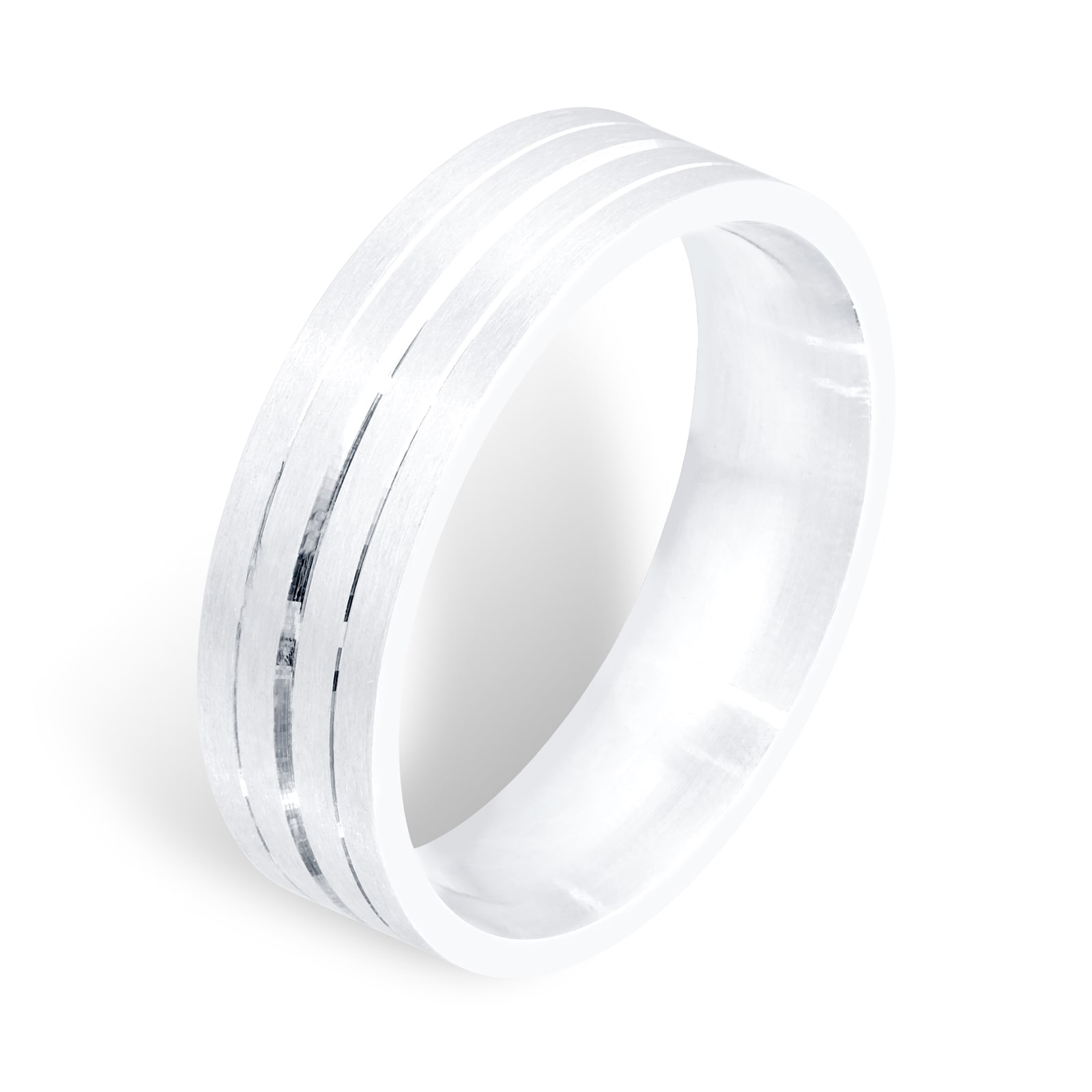 Goldsmiths Platinum 6mm Flat Fancy Wedding Band Goldsmiths Platinum 6mm Flat Fancy Wedding Band