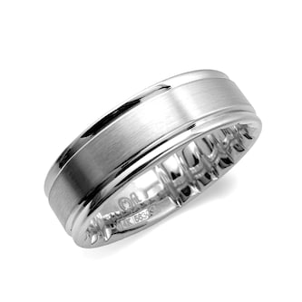  Platinum 6.5mm Mens Carved Wedding Band - Ring Size 10