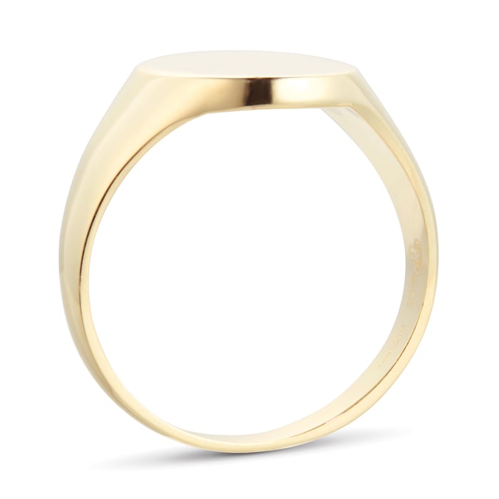 Goldsmiths 9ct Yellow Gold Oval Plain Signet Ring