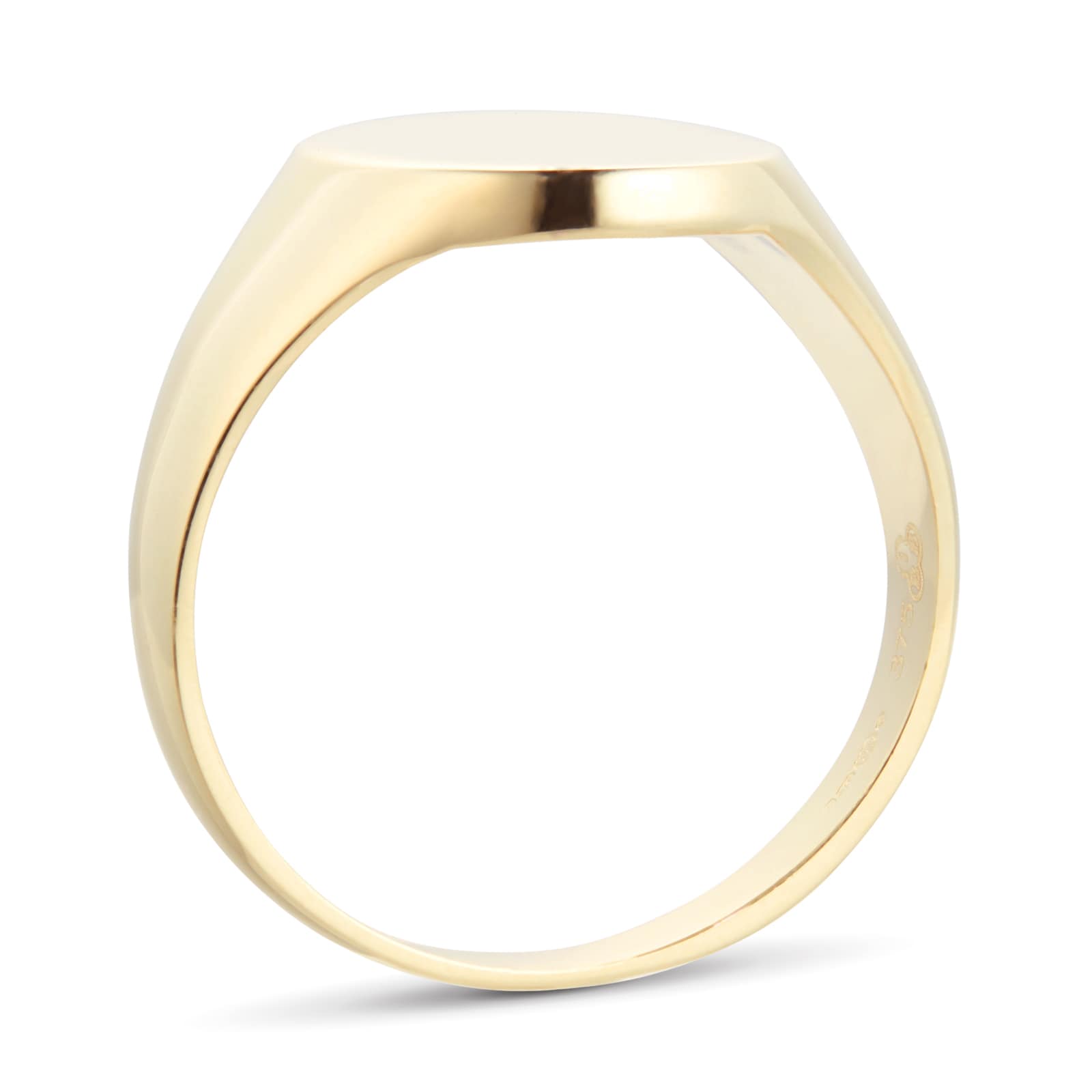 Goldsmiths 9ct Yellow Gold Oval Plain Signet Ring 1.81.0169 | Goldsmiths
