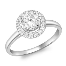 10240090 - 9ct White Gold Round Cubic Zirconia Cluster Ring