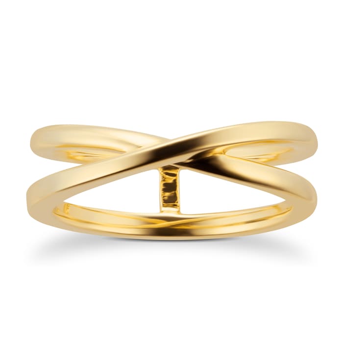 Mappin & Webb 18ct Yellow Gold Crossover Ring