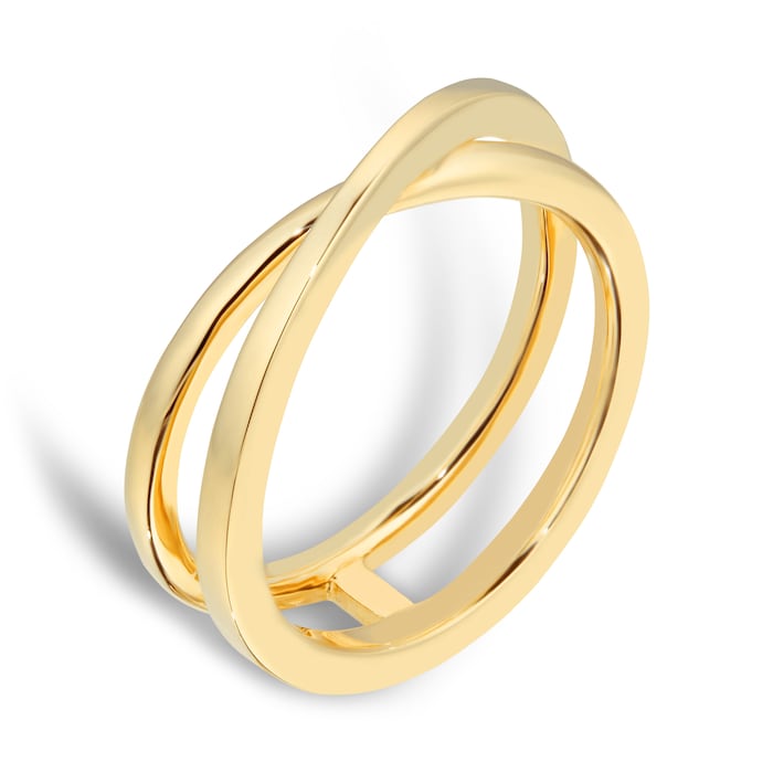 Mappin & Webb 18ct Yellow Gold Crossover Ring