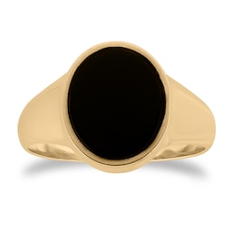 10240092 - 9ct Yellow Gold Black Onyx Signet Ring