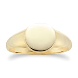 Goldsmiths 9ct Yellow Gold Small Round Signet Ring